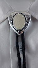 Load image into Gallery viewer, Ostrich Egg Shell Triangular Shaped Bolo Tie