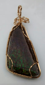 Gold-Filled Wire-Wrapped Ammolite Necklace