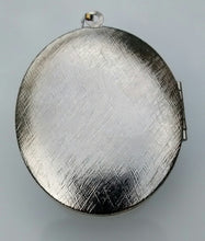 Load image into Gallery viewer, Silver colored Locket Pendant with Blue-Grey Cabochon Centre
