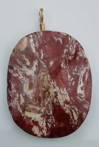 Jasper Wire-Wrapped Bead Pendant