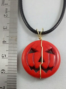 Halloween Pumpkin Wire-wrapped Bead Necklace