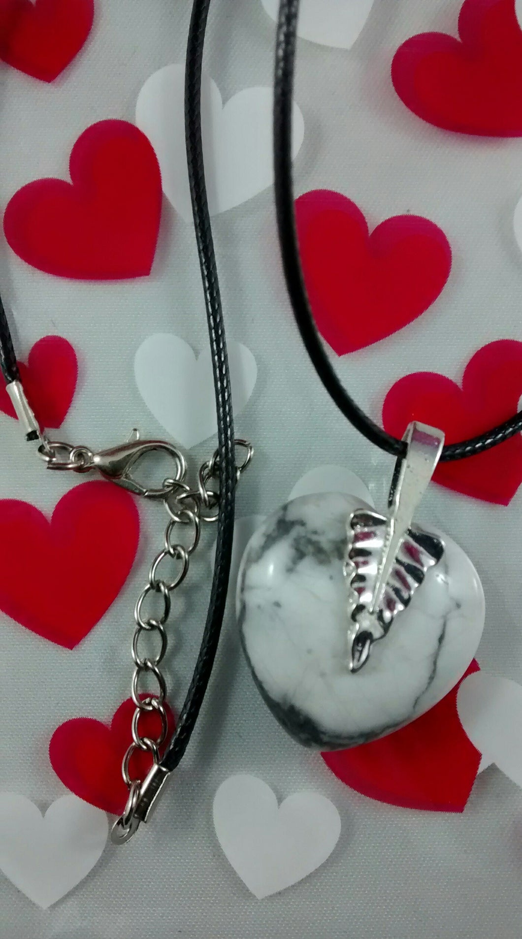 Howlite Heart-Shaped Necklace