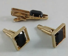 Load image into Gallery viewer, Obsidian Cuff Links &amp; Tie Pin
