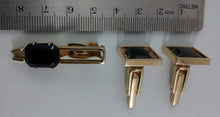 Load image into Gallery viewer, Obsidian Cuff Links &amp; Tie Pin
