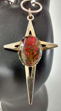 Load image into Gallery viewer, Close up of ammolite on gold-colored cross
