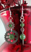 Load image into Gallery viewer, Reversible BC Jade Dangling Pierced Earrings
