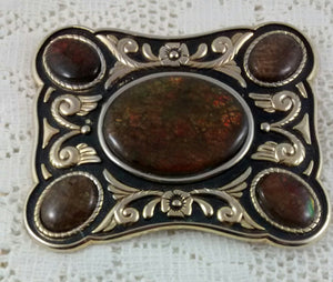 Rectangular shaped Ammolite Belt Buckle