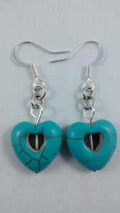 Blue Heart-shaped Earrings