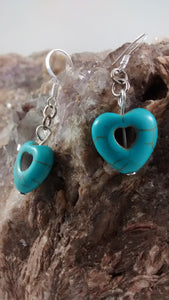 Blue Heart-shaped Earrings