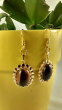 Load image into Gallery viewer, Tiger Eye Pierced Earrings
