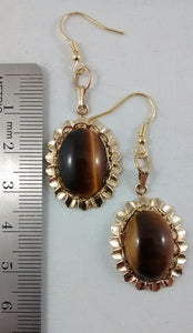 Tiger Eye Pierced Earrings