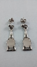 Load image into Gallery viewer, Silver colored pierced earring mounts
