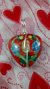 Porcelain Hand Painted Heart Necklace