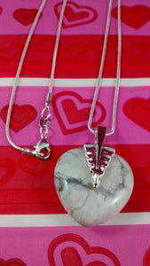 Howlite Heart-Shaped Necklace