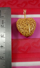 Load image into Gallery viewer, Yellow Dyed Lava Rock Heart-Shaped Necklace
