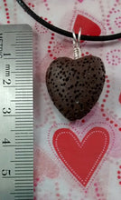 Load image into Gallery viewer, Brown Dyed Lava Rock Heart-Shaped Necklace
