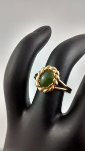 Gold-Plated Adjustable BC Jade Ring