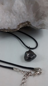 Odessa Meteorite Fragment Pendant with Black Leather Chain