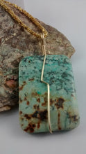 Load image into Gallery viewer, Wire-wrapped African Turquoise Bead Pendant
