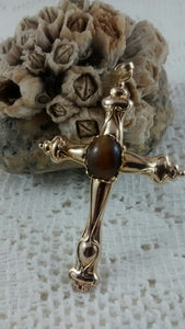 Tiger Eye Cross Pendant