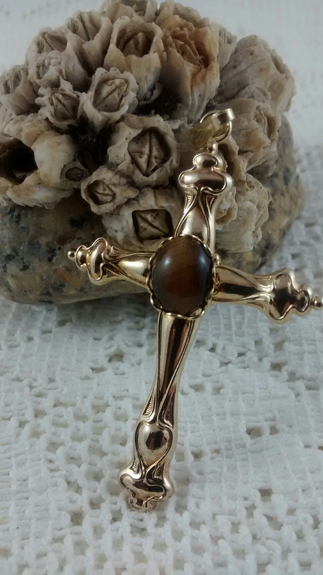 Tiger Eye Cross Pendant