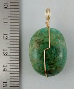 Stabilized Turquoise Wire Wrapped Bead Necklace