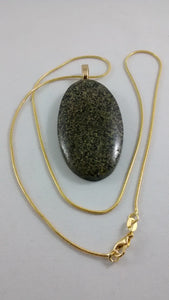 Large Green & Black Cabochon Necklace