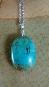 Back of Stabilized Turquoise Bead Necklace