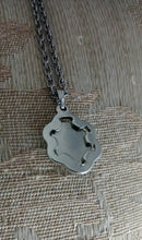 Load image into Gallery viewer, Back of Tiger Eye Necklace in Silver colored setting
