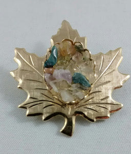 Maple Leaf Gemstone Pin