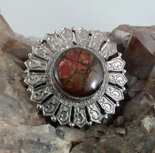 Round Ammolite Pin