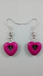 Pink Heart-shaped Earrings