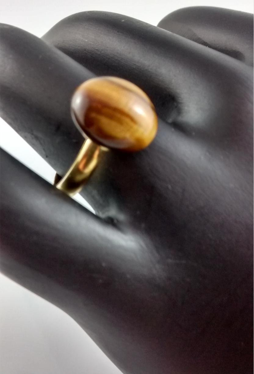 Tiger-Eye Adjustable Ring