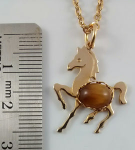 Horse-Shaped Pendant with Tiger-Eye Stone