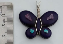 Load image into Gallery viewer, Butterfly Shaped Dyed Stone Wire-Wrapped Bead Pendant
