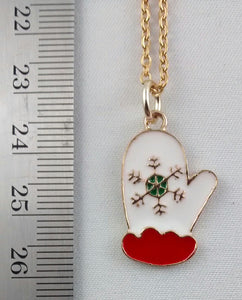 Snowflake Mitten Charm Necklace