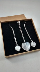 Rose-Quartz heart-shaped set